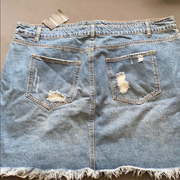 Distressed Denim Mini Skirt - Picture 2 of 4